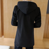 Riolio Winter Men with Warm Hood Men's Coats Fashion Winter Men 's Cashmere Warm Jacket Hoodie Trench Plus Size Man Jackets  Black