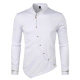 Riolio Men's Hipster Oblique Button Down Embroidery Dress Shirt New Slim Fit Long Sleeve Shirt Men Casual Business Wedding Camisas