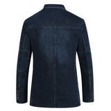 Riolio New Mens Denim Blazer Male Suit Jacket Oversized Fashion Cotton Vintage 4XL Blue Coat Denim Jacket Men Jeans Blazers