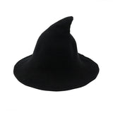 Riolio  Autumn Winter Thickened Witch Pointed Hat Foldable Knitted Wizard Cap Wide Brim Bucket Hats Magic Top Hat for Men Women