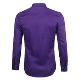 Riolio Purple Men's Bamboo Fiber Dress Shirt Brand New Slim Fit Long Sleeve Chemise Homme Non Iron Easy Care Formal Shirt For Men