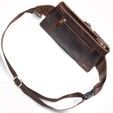 Riolio Genuine Leather Waist Packs Men Waist Bags Fanny Pack Belt Bag Phone Bags Travel Waist Pack Male Small Waist Bag Leather