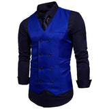 Riolio Dress Vests For Men Casual Slim Fit Mens Suit Vest Double breasted Waistcoat Gilet Homme Formal Business Jacket XXL