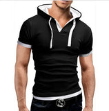 Riolio Men's T Shirt Summer Slim Fitness Hooded Short-Sleeved Tees Male Camisa Masculina Sportswer T-Shirt Slim Tshirt Homme 3XL