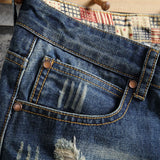 Riolio  Men's Hole Denim Shorts Summer New Fashion Casual Slim Fit Ripped Retro Short Jeans Male Brand