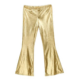 Riolio Men Shiny Metallic Disco Pants Bell Bottom Flared Long Pants Dude Costume Trousers Men's Flare Pants Flared Bell Pants