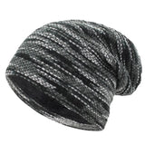 Riolio Knitted Hat Women Skullies Beanies Winter Hats For Men Bonnet Striped Caps Warm Baggy Soft Female Wool Male Beanie Hat