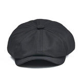 Riolio Newsboy Cap Men's Twill Cotton Eight Panel Hat Women's Baker Boy Caps Retro Big Large Hats Male Boina Black Beret 003