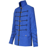 Riolio Steampunk Men Gothic Clothing Military Jackets Medieval Vintage Jacket Stand Collar Rock Frock Coat Men's Retro Punk Coat