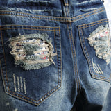 Riolio  Men's Hole Denim Shorts Summer New Fashion Casual Slim Fit Ripped Retro Short Jeans Male Brand