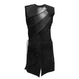 Riolio Mens Punk Rock Steampunk Long Waistcoat Brand Patchwork Front Split Medieval Cosplay Vest Men Gothic Chalecos Para Hombre