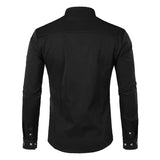 Riolio Men's Hipster Oblique Button Down Embroidery Dress Shirt New Slim Fit Long Sleeve Shirt Men Casual Business Wedding Camisas