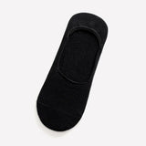 Riolio 5 Pairs Mens Boat Socks Summer Large Plus Size 38-47 Non-slip Silicone Invisible No Show Sock Slippers Cotton Black Sporty Meias