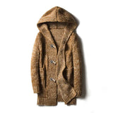 Riolio  Winter Men's Knitted Sweaters Fashion Man Mid-Long Knitted Sweater Hooded Coats Casual Widnbreaker Cardigan Jackets Clothing