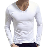 Riolio 1pc Fashion Hot Sale Classic Long Sleeve T-Shirt For Men Fitness T Shirts Slim Fit Shirts Designer Solid Tees Tops