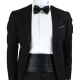 Riolio  New Fashion Mens Cummerbund Bow Tie Brooch Set Black Red Blue   Waist Seal For Formal Tuxedo Business Suit Dinner Accessories