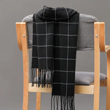 Riolio 185*35cm outdoor Plaid Winter Scarf Women men unisex shalw Warm wrap muffler muffler Fashion Cashmere hijab pashmina tassels