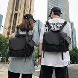 Riolio  Simple female fashion black trade messenger bag joker shoulder bag large capacity diagonal bag men. Fashion waterproof Bao