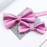 Riolio  Colorful Solid Color Parent-Child Bowtie Set Classic Polyester Butterfly Satin For Father Son Party Dinner Wedding Accessory