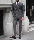 Riolio  Business Men Suits Tuxedo Jacket Coat Homme Tailor-Made 2 Pieces Double Breasted Groom Groomsman Wedding Formal Tailored