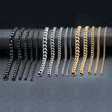 Riolio 3-11mm Chunky Miami Curb Chain Bracelet for Men, Stainless Steel Cuban Link Chain Wristband Classic Punk Heavy Male Jewelry