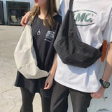 Riolio  new Japanese ins street canvas messenger bag for men and women jiaozi backpack students large-capacity chest bag