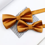 Riolio  Colorful Solid Color Parent-Child Bowtie Set Classic Polyester Butterfly Satin For Father Son Party Dinner Wedding Accessory