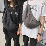 Riolio  new Japanese ins street canvas messenger bag for men and women jiaozi backpack students large-capacity chest bag