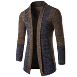 Riolio New Retro Men's Sweater Men's Cardigan Stitching Contrast Color Long-sleeved Slim-fit Sweater Jacket Jaqueta Masculina Inverno