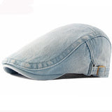 Riolio Berets Spring Autumn Men Women Cap Hat Retro Denim Beret Cap Artist Painter Beret Hat Adjustable   Flat Cap Men