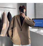 Riolio Korean-style Men Casual Blazers Male One Button Suit Jackets Daily Business Streetwear All-match Simple Suit-tops