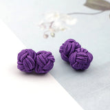 Riolio  Colorful Double Rope Ball Knot Cufflinks Novelty Solid Colors Braided Handmade Elastic Upscale Men's Classic Cuff Links For Men
