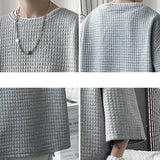 Riolio Classic Solid T-shirts Men Summer Oversized M-3XL Waffle Simple Breathable Basic O-neck Tops Male Handsome Stylish Loose Casual