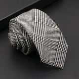 Riolio  Mens Classic Cotton Ties High Quality Handmade Skinny 6CM Neck Tie Plaid Solid Color Striped Narrow Business Shirt Accessories