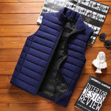 Riolio Men' Sleeveless Vest Jackets Winter Fashion Male Cotton-Padded Vest Coats Men Stand Collar Warm Waistcoats Clothing 5XL