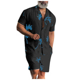 Riolio 1 set Summer Hawaii Trend Print Sets Men Hawaii Shorts Shirt Clothing Set Casual Palm Tree Floral Shirt Beach Short Sleeve Suit