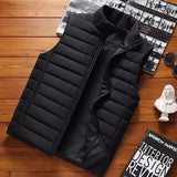 Riolio Men' Sleeveless Vest Jackets Winter Fashion Male Cotton-Padded Vest Coats Men Stand Collar Warm Waistcoats Clothing 5XL