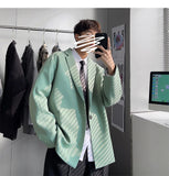 Riolio Korean-style Men Casual Blazers Male One Button Suit Jackets Daily Business Streetwear All-match Simple Suit-tops