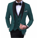 Riolio Costume Homme Italian Business Slim Fit 3 Pieces Royal Blue Men's Suits Groom Prom Tuxedos Groomsmen Blazer for Wedding