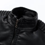 Riolio Men Autumn New Causal Vintage Leather Jacket Coat Men Spring Fashion Design Motor Biker Pocket PU Leather Jacket Men 4XL-M