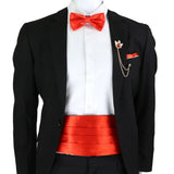 Riolio  New Fashion Mens Cummerbund Bow Tie Brooch Set Black Red Blue   Waist Seal For Formal Tuxedo Business Suit Dinner Accessories