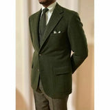 Riolio  Homme Vintage Men Tailor-Made 3 Pieces Tuxedos Woolen Peaked Laple New Blazer Wedding Party Groomsmen 3Pcs