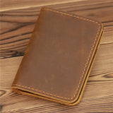 Riolio New Arrival Vintage Men's Genuine Leather Credit Card Holder Small Wallet Money Bag ID Card Case Mini Purse For Male