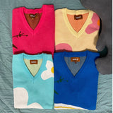 Riolio Luxury Golf Flower Le Fleur Tyler The Creator Men Sweater Vests Knit Casual Sweaters Vest Sleeveless High Drake