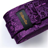 Riolio Ties For Men Purple Floral Paisley Necktie Business Formal 100% Silk Tie Pocket Square Set For Wedding Party Cravat