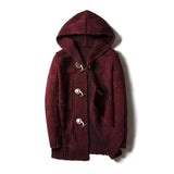 Riolio  Winter Men's Knitted Sweaters Fashion Man Mid-Long Knitted Sweater Hooded Coats Casual Widnbreaker Cardigan Jackets Clothing