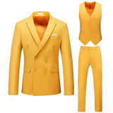 Riolio S-6XL (Jacket+Pants+vest) Men Suits Double Breasted Latest Design  Double breasted Groom Wedding Tuxedos Best Costume Homme