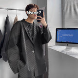 Riolio Korean-style Men Casual Blazers Male One Button Suit Jackets Daily Business Streetwear All-match Simple Suit-tops
