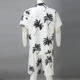 Riolio 1 set Summer Hawaii Trend Print Sets Men Hawaii Shorts Shirt Clothing Set Casual Palm Tree Floral Shirt Beach Short Sleeve Suit