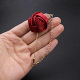 Riolio Boutonniere Corsage Wedding Boutonniere Pin for Men Women Silk Buttonhole Groomsmen Party Prom Suit Accessories Brooches